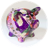 Копилка Хрюшка в цветах 18х15х15 см фиолетовая керамика