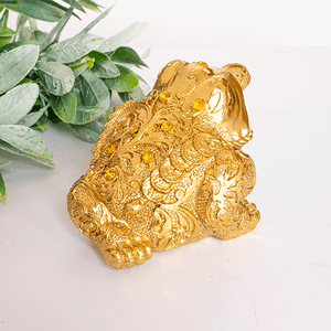 Жаба трехлапая с монетой 10х8 см под золото