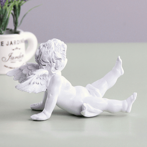 Фигура Ангелочек Счастье 15х10 см белый