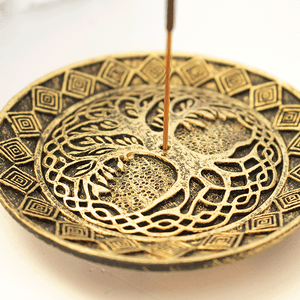 Подставка для благовоний Древо Жизни 10 см античное золото