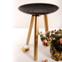 Столик круглый Арабика 30х37 см черный полуматовый золотые ножки