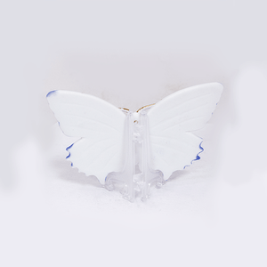 Бабочка Ажур с Цветами на подставке 13х9 см бело-голубая фарфор