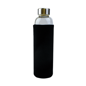 Бутылка для напитков с ситечком 550 мл черный чехол жаропрочное стекло