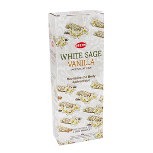 Благовоние HEM Белый Шалфей Ваниль White Sage Vanilla шестигранник упаковка 6 шт