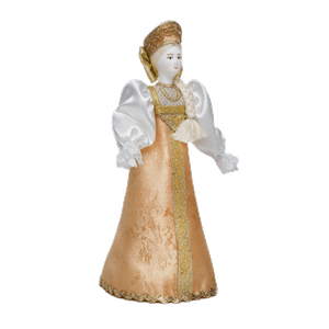 Кукла сувенирная Осень 28см бело-золотой костюм