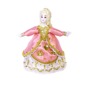 Кукла сувенирная в Русском стиле 16см розово-белый костюм