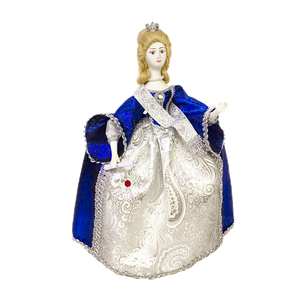 Кукла сувенирная Герцогиня 27см синие серебро костюм