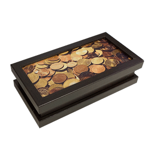 Шкатулка малая Монеты 18,5х5,5х10см венге