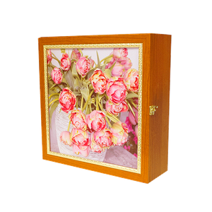Шкафчик настенный для хранения 35х35 см Букет тюльпанов вишня
