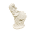 Скульптура Слон хобот вверх 13 см белая полировка полимерный камень