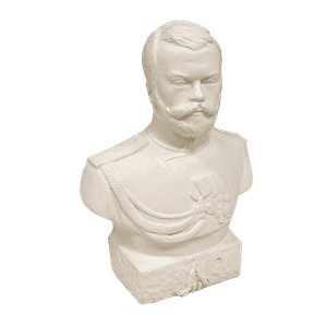 Скульптура Бюст Николай II 6х9 см белый