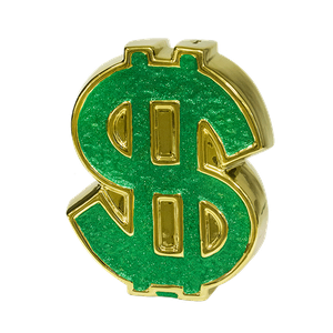 Копилка Доллар 17х21 см золото зеленая обсыпка