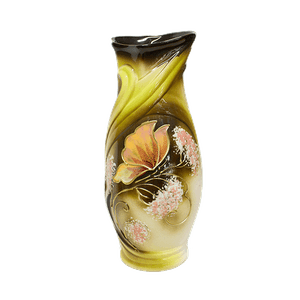 Ваза Вега 30 см Цветы бело-салатовая