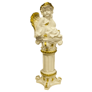 Фигурка `Ангел на Колонне` 16х53х15 см бело-золотой