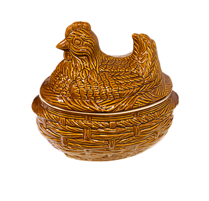 Жаровня Курица 30х28х20 см коричневая керамика