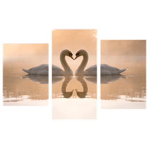 Модульная картина Триптих Два лебедя 100х65 см