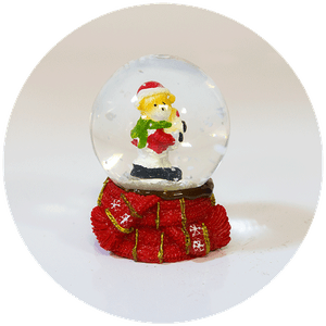 Новогодний снежный шар 6,5 см `Зимний Мишка`
