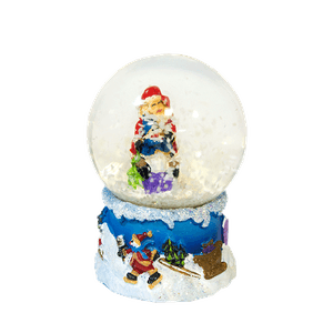 Новогодний снежный шар 6,5 см `Санта и Снеговик`