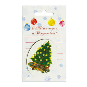 Магнит с открыткой 8х14 см Ёлка новогодняя