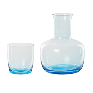 Графин для напитков со стаканом д10в15см голубой