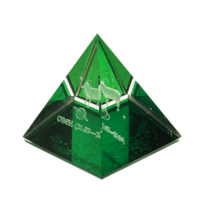 Пирамида Знаки Зодиака 5 см Овен зелёная в подарочной коробке