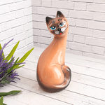 Кошка Муська 20 см шоколадная глянцевая