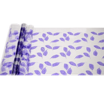 Пленка упаковочная Перья 9 м прозрачная с фиолетовым