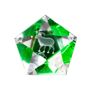 Пентаграмма Знак Зодиака Овен 6 см зелёная