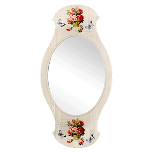 Зеркало Бабочки Розы в корзинке 41х80х3см Винтаж