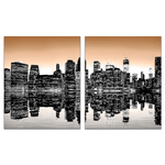 Модульная картина Диптих Рассвет над городом 95х57 см