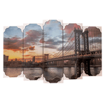 Модульная картина 125х80 см Рассвет над Манхеттенским мостом