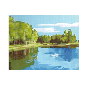 Картина по номерам Лебединое озеро 40х30см