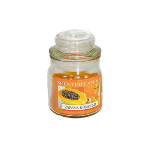 Свеча ароматическая в баночке 9 см Папая Манго оранжевая