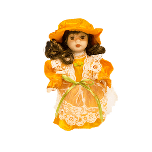 Кукла Девочка 20 см оранжевое платье керамика