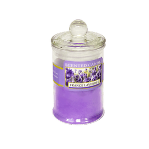Свеча ароматическая в баночке 11 см Лаванда фиолетовая