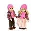 Куклы Мальчик и Девочка 30 см розовый костюм с цветком