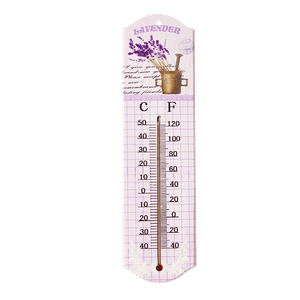 Термометр Прованс Лаванда в горшочке 7,5*27 см белый дерево