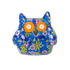 Копилка Сова в цветочках 14х14 см синяя керамика