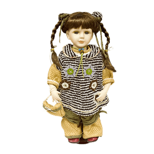 Кукла Соня 50 см зеленые штаны полосатый жилет керамика
