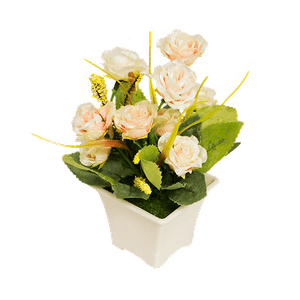 Цветы искусственные Розы 19 см белые