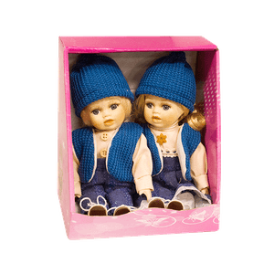 Куклы Мальчик с Девочкой 20 см синий костюм
