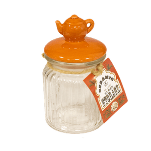 Баночка для чая подарочная 13 см Чайник оранжевый