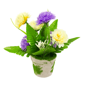 Цветы искусственные Хризантемы 19 см фиолетово-белые