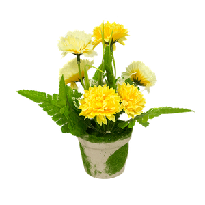 Цветы искусственные Хризантемы 19 см желто-белые