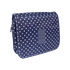 Сумочка несессер для хранения с крючком 24х21 см синяя в горошек ткань