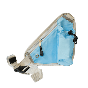 Сумочка на пояс с отделением для бутылочки и карманом 27х27 см голубая ткань