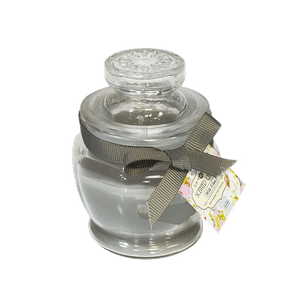 Свеча ароматическая в вазочке 10 см Цитрусовый микс жемчужно-серая
