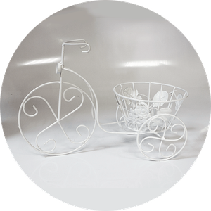 Кашпо Велосипед 35х23 см белая металл