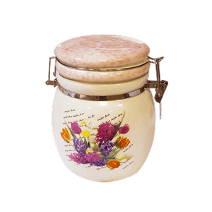 Баночка для чая с герметичной крышкой Букет цветов 14 см керамика