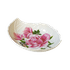 Тарелка глубокая Листик 20х15 см Розовые розы белая